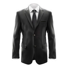 A man in a black suit and white shirt with a black tie