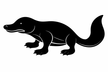 Fototapeta premium Platypus silhouette vector, Platypus icon, vector illustration 