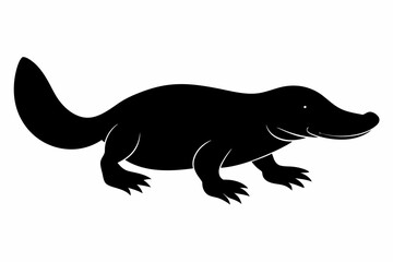 

Platypus silhouette black vector artwork illustration 
