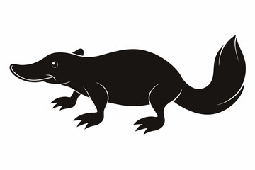 

Platypus silhouette black vector artwork illustration 
