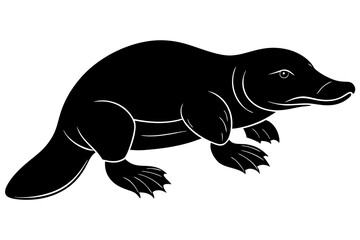 

Platypus silhouette black vector artwork illustration 

