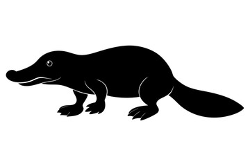 

Platypus silhouette black vector artwork illustration 
