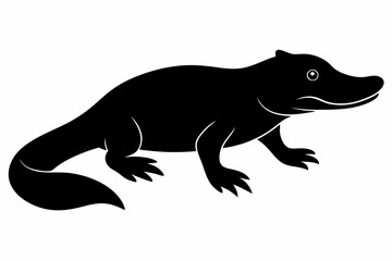 

Platypus silhouette black vector artwork illustration 
