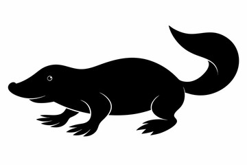 

Platypus silhouette black vector artwork illustration 
