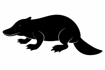 

Platypus silhouette black vector artwork illustration 
