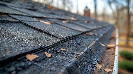 Fototapeta premium Circled Hail Damage on Shingle Roof: Home Inspection and Maintenance Tips