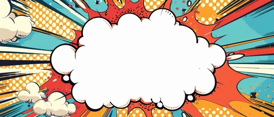 Retro comic explosion background with a large, empty space, ready for a birthday message