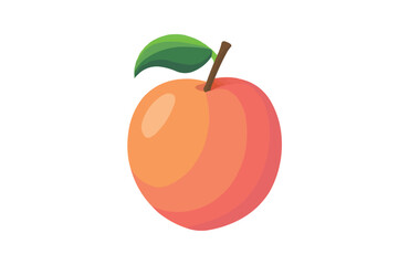 Colorful peach icon isolated on white background.