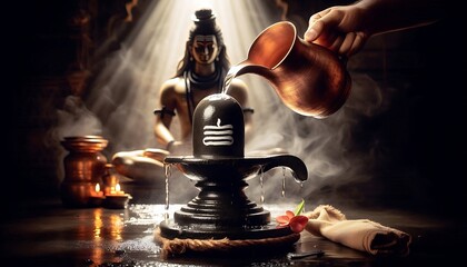 Jalabhishek of Lord shiva in the morning