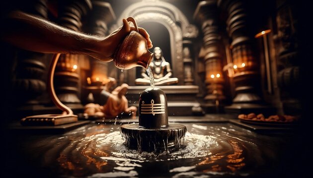 Jalabhishek of Lord shiva in the morning