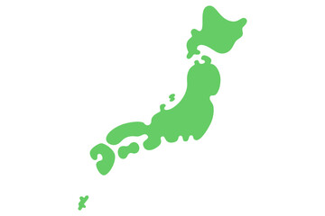 丸みのあるシンプルな日本地図＿線画なし