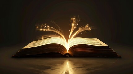 An Open Book Glowing with Magic