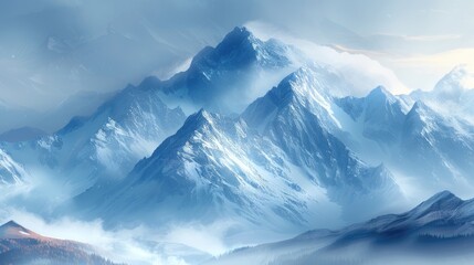 Soft blurred mountain landscape