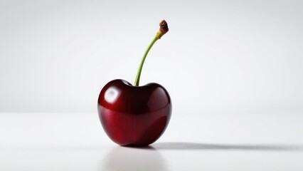 a red apple with a stem sticking out of it