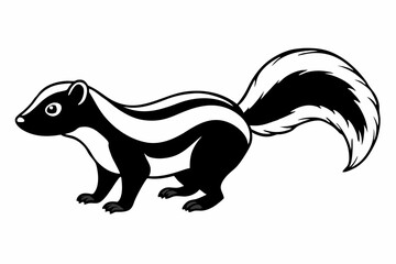 
skunk silhouette, skunk line art silhouette, skunk svg, vector illustration

