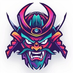 Obraz premium Fierce Samurai Warrior Illustration