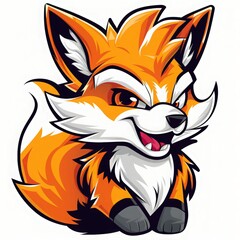 Obraz premium Cute Cartoon Fox with a Big Smile