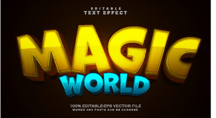 Magic world text effect - 3d editable text effect style.