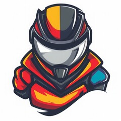Futuristic  Red and Yellow  Masked  Warrior
