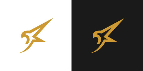 Bird abstract logo icon vector. Fly eagle wing design