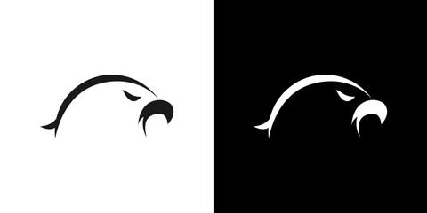 Naklejka premium Eagle head icon logo vector. Bird wildlife graphic design isolated
