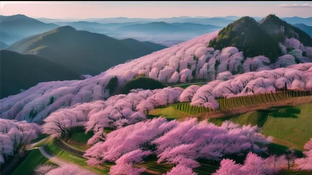 Aerial View Of Trees On Phu Chi Pha Mountain ,generative ai