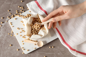 Soy and milk, concept of healthy food