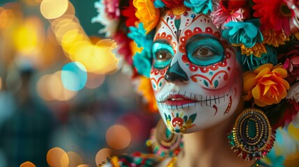 Colorful Day of the Dead Face Paint