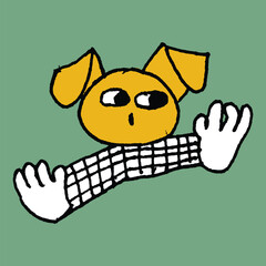 children drawing cute face abstract character illustration