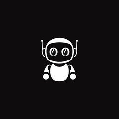 cute robot science technology logo vector illustration template design