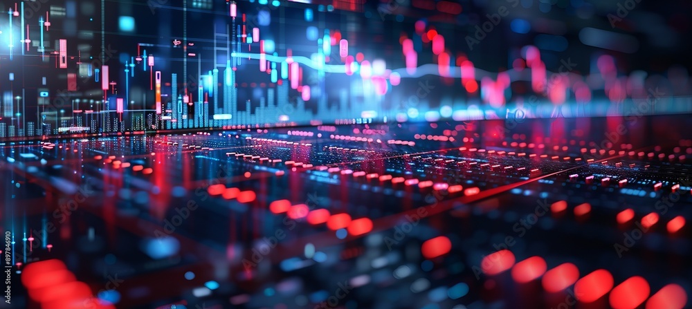Aufkleber digital data chart visualization. generative ai technology.