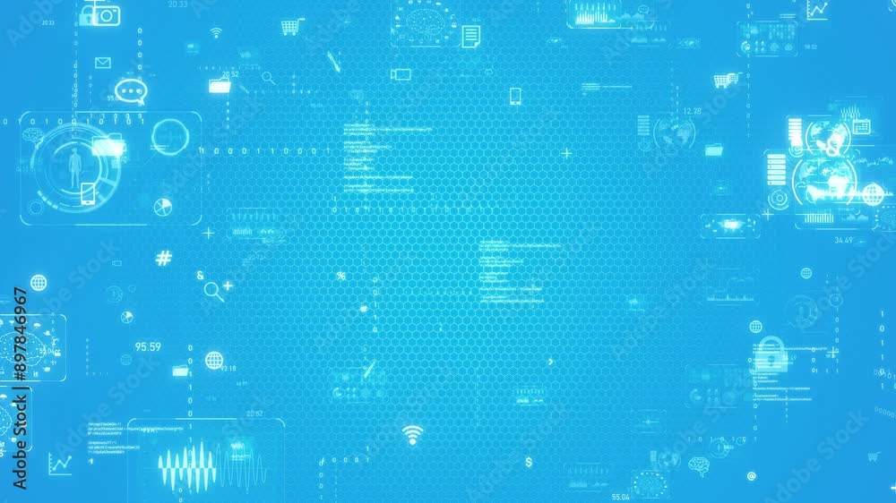 Poster Abstract background material with the image of digital technology