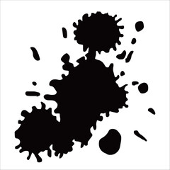 Paint black pigment spray splash stain illustration spots