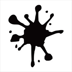 Paint black pigment spray splash stain illustration spots