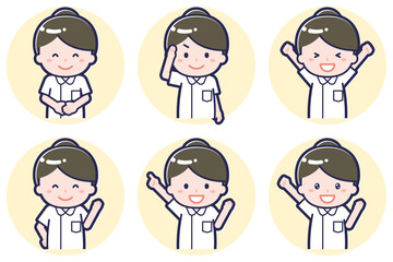 女性ナース01のポーズセット_01