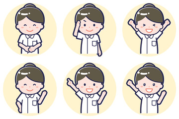 女性ナース01のポーズセット_01