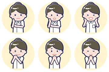 女性ナース01のポーズセット_04