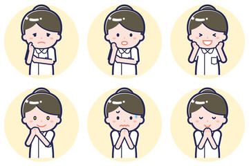 女性ナース01のポーズセット_04