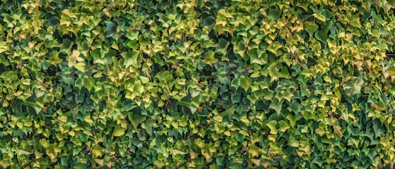 Panoramic close-up, high detail scan of climbing ivy texture, Generative AI