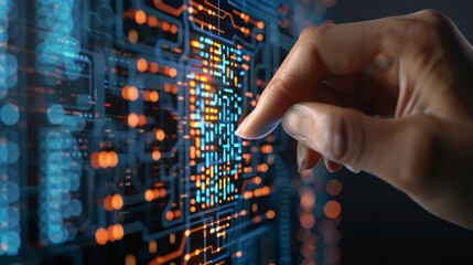 Digital Identity Evolution: Fingerprints to QR Codes, Hand and Neural Network Visualization in Binary Data Transformation Concept