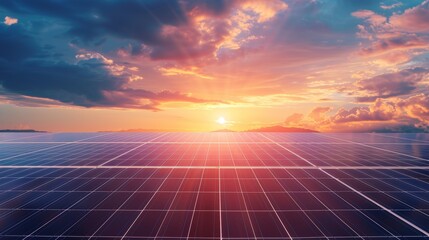 Eco-Friendly Solar Panel Installation in Soft Digital Tones - Front View of Clean Energy Source