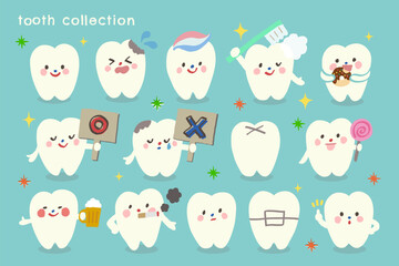 歯のキャラクターイラストセット 歯医者