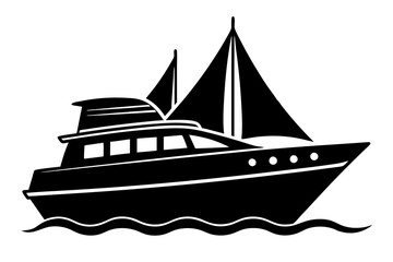 Yacht silhouette vector illustration