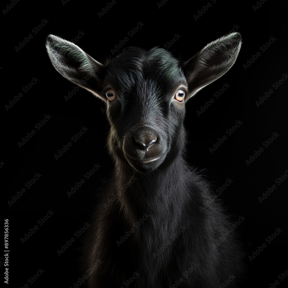 Wall mural portrait of a goat