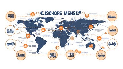 Naklejka premium Global Logistics Network Concept.