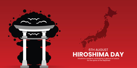 Hiroshima day banner design vector file