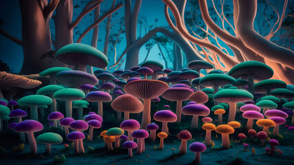 Obraz premium A stunning cinematic photograph of a luminous forest 