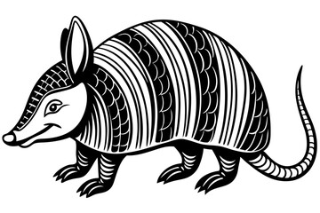 Funny Armadillo Vector Illustration Cartoons, Clipart And Line Art Design on White Background, Funny armadillo vector illustration in cartoon, clipart, and line art styles on a white background.