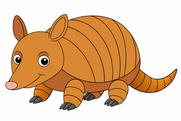 Funny Armadillo Vector Illustration Cartoons, Clipart And Line Art Design on White Background, Funny armadillo vector illustration in cartoon, clipart, and line art styles on a white background.