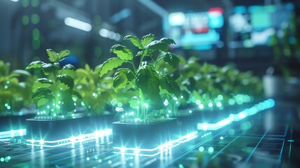 Futuristic farming with technology.